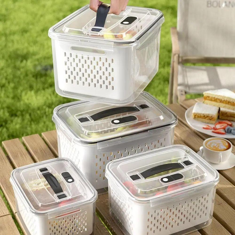 800/1700/3150ML Double-layer Storage Box Large Capacity Fridge Freezer Box