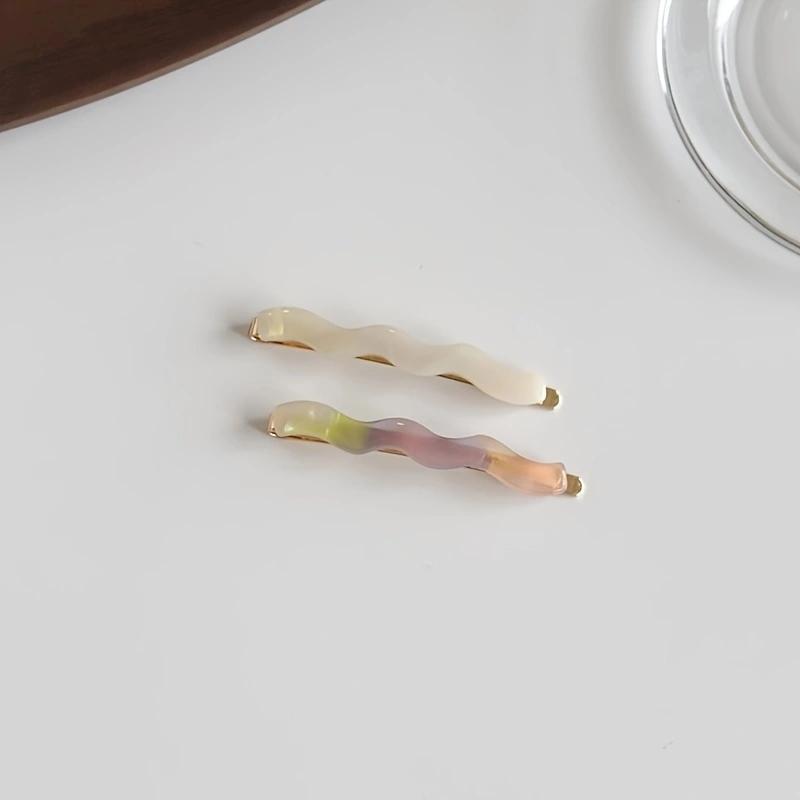 

2 шт./набор Ацетатные заколки для волос Простые Милые Волнистые Геометрические Боковые заколки Шпилька Женские аксессуары для волос