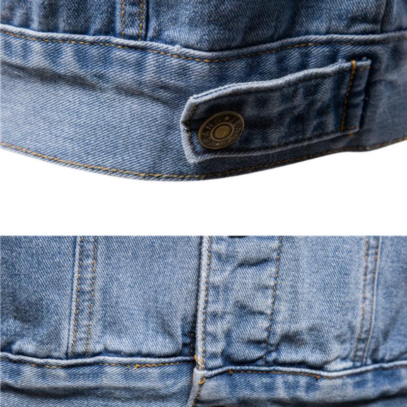 New Spring Autumn Simple New Men Denim Jackets Casual Fashion Slim Fits Jean Denim Jacket Patchwork Zipper Mens Clothing
