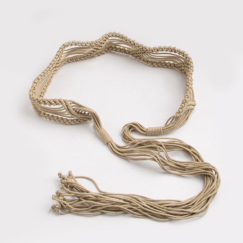 

Bohemian Ethnic Waist String With Handmade Patching For Beach And Relaxed Looks