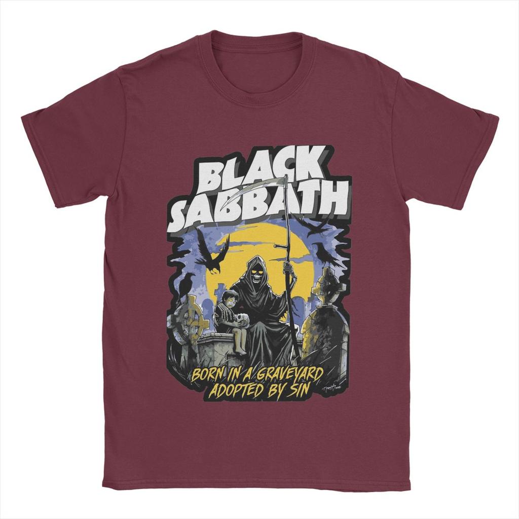 Men's T-Shirt Black Cool Sabbaths Novelty Pure Cotton Tees Short Sleeve T Shirts Crewneck Clothes 4XL 5XL