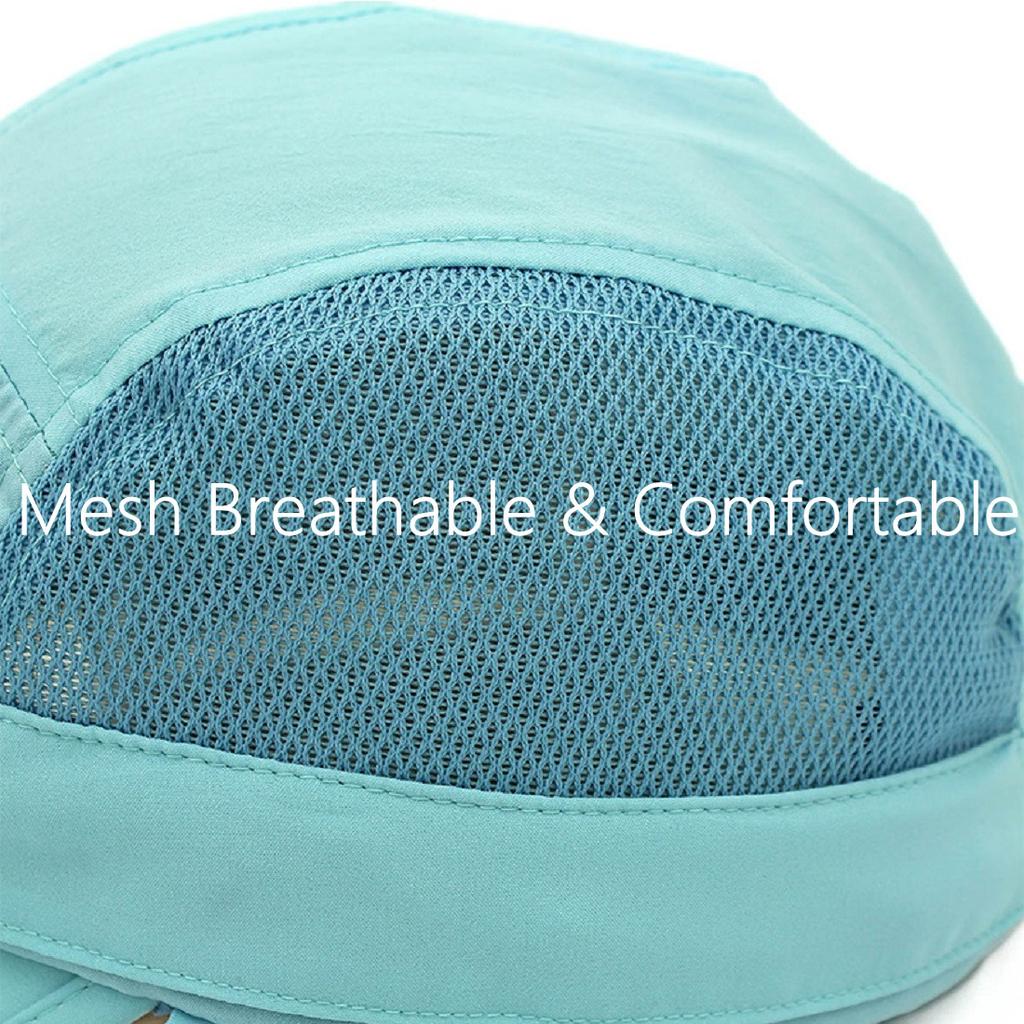 Connectyle Boys Girls Kids Sun Protection Hat Lightweight Breathable Adjustable Mesh Flap Cap Quick Dry Detachable Mask Caps