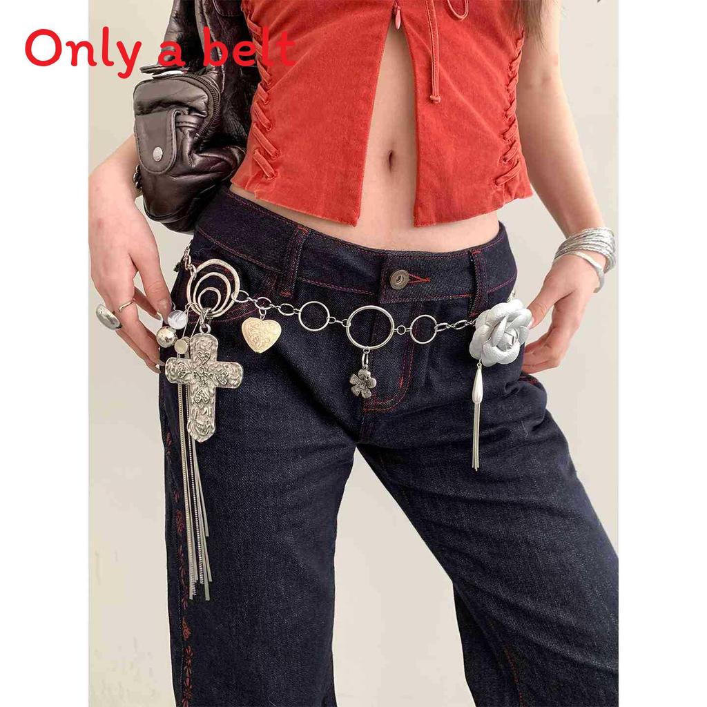 Tassel Cross Metal Flower Waist Chain For Casual Summer Style