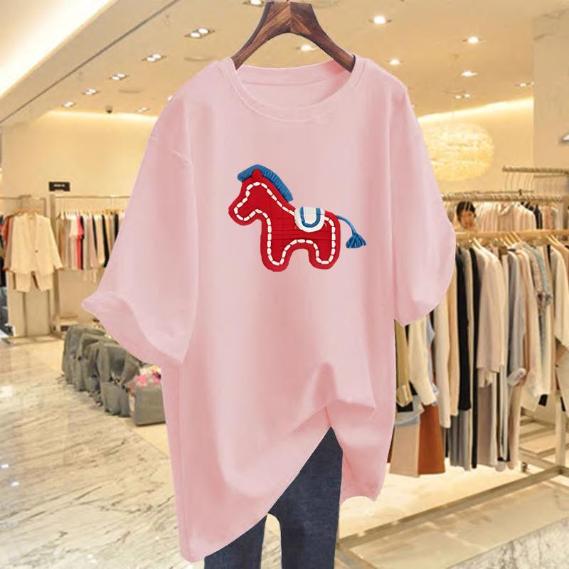 2026 Year of the Horse Women's Red Cotton Short Sleeve T-shirt