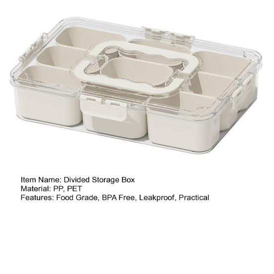 Snack Box Container with Multiple Compartments BPA Free Transparent Lid Design Refrigerator Organizer Food Storage Box