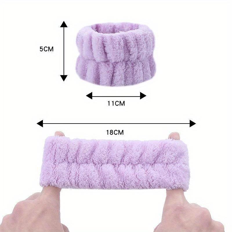2PCS Reusable Spa Wrist Washband Soft Microfiber Towel Wristbands For Washing Face Women Girl Yoga Running Sport Wrist Sweatband