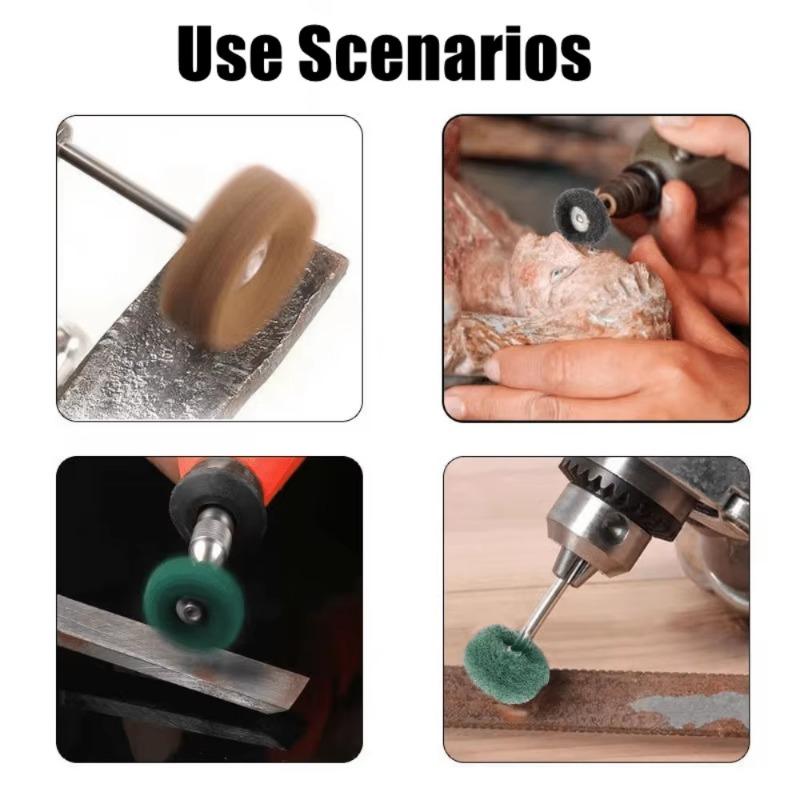 20pcs Mini Drill Abrasive Brush Nylon Buffing Polishing Wheel with 2.35mm Shank Grinding Sanding Head for Dremel Rotary Tool