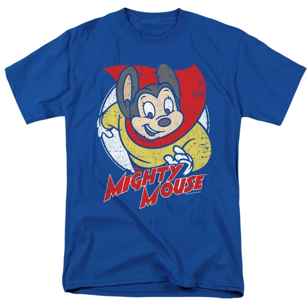 Mighty Mouse Circle Licensed Adult T-Shirt 3XL