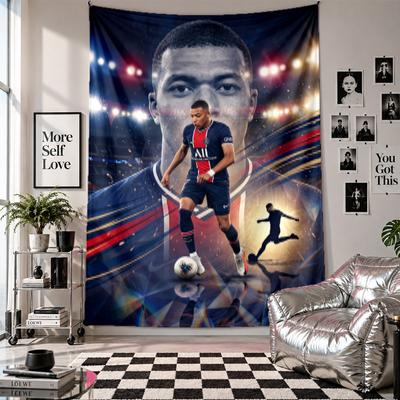 Kylian Mbappe Duvar Gobleni Ev Dekorasyonu Yatak Odası Oturma Odası Arka Planı için Duvara Asılan Kumaş