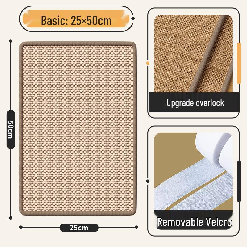 Wall-Mounted Sisal Cat Scratching Board – Durable, Non-Shedding Sofa Protector