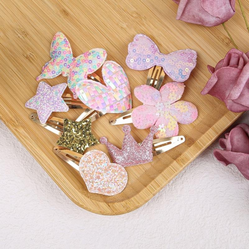 Sequined Casual Barrettes Hair Clip Bowknot Sweet Star Flat Clip Hairpin Star Bowknot 2000s Hair Clip for Bunches