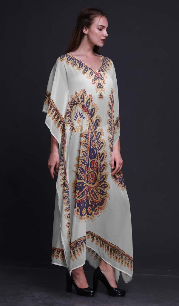 Phagun Floral & Paisley Ladies Kaftan Holiday Loungewear Maxi Dress Beach