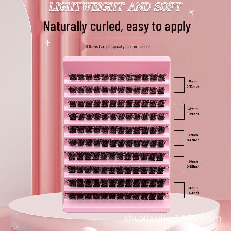 

Самоклеящиеся длинные перекрещенные пучки накладных ресниц LC07 - Сегментированные и густые, Завитые для смелого взгляда /