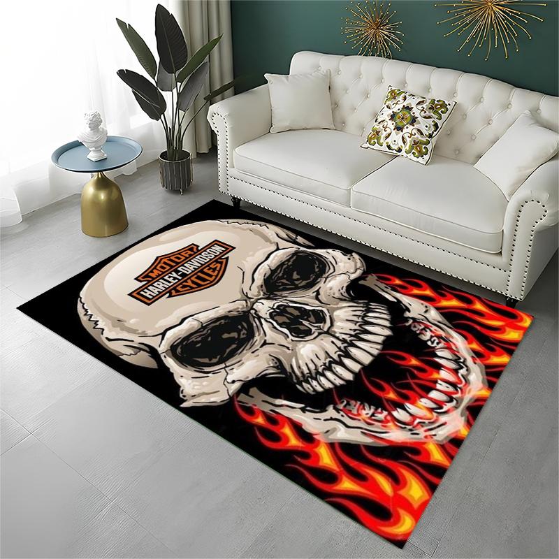Classic H-Harleys Racing Moto Carpet Rug for Playroom Bedroom Living Room Sofa Home Decor,kid Game Area Rug Non-slip Floor Mat