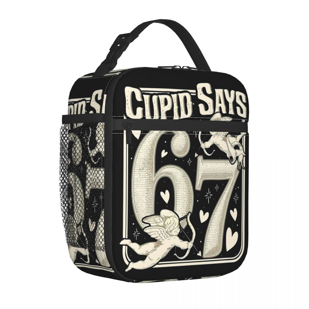 Cupid Says Six Seven Valentine s Day 67 Accessories Insulated Lunch Bag Food Container Reusable Thermal Cooler Lunch Box One Size