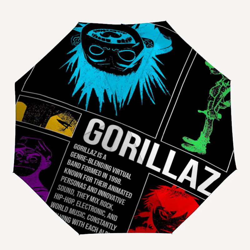 

1PC Gorillaz, Virtual Band Automatic Open/Close, 8-Rib Durable Frame Compact Travel Umbrella for Men & Women 026