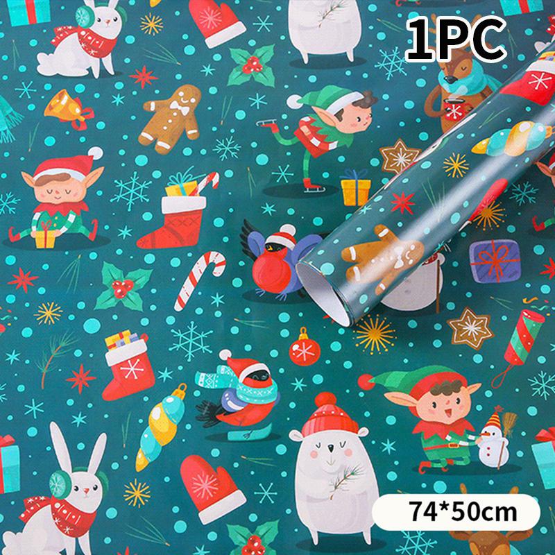 Wholesale Christmas Gift Wrapping Paper Christmas Gift Box Flower Paper Santa Claus Reindeer Christmas Tree Decorative Paper