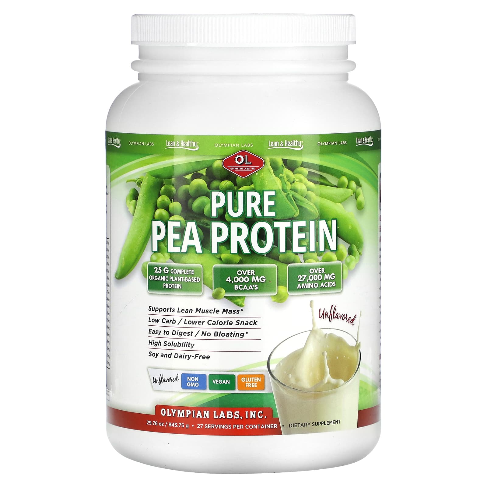 

Olympian Labs, Pure Pea Protein, Unflavored, 29.76 oz (843.75 g)