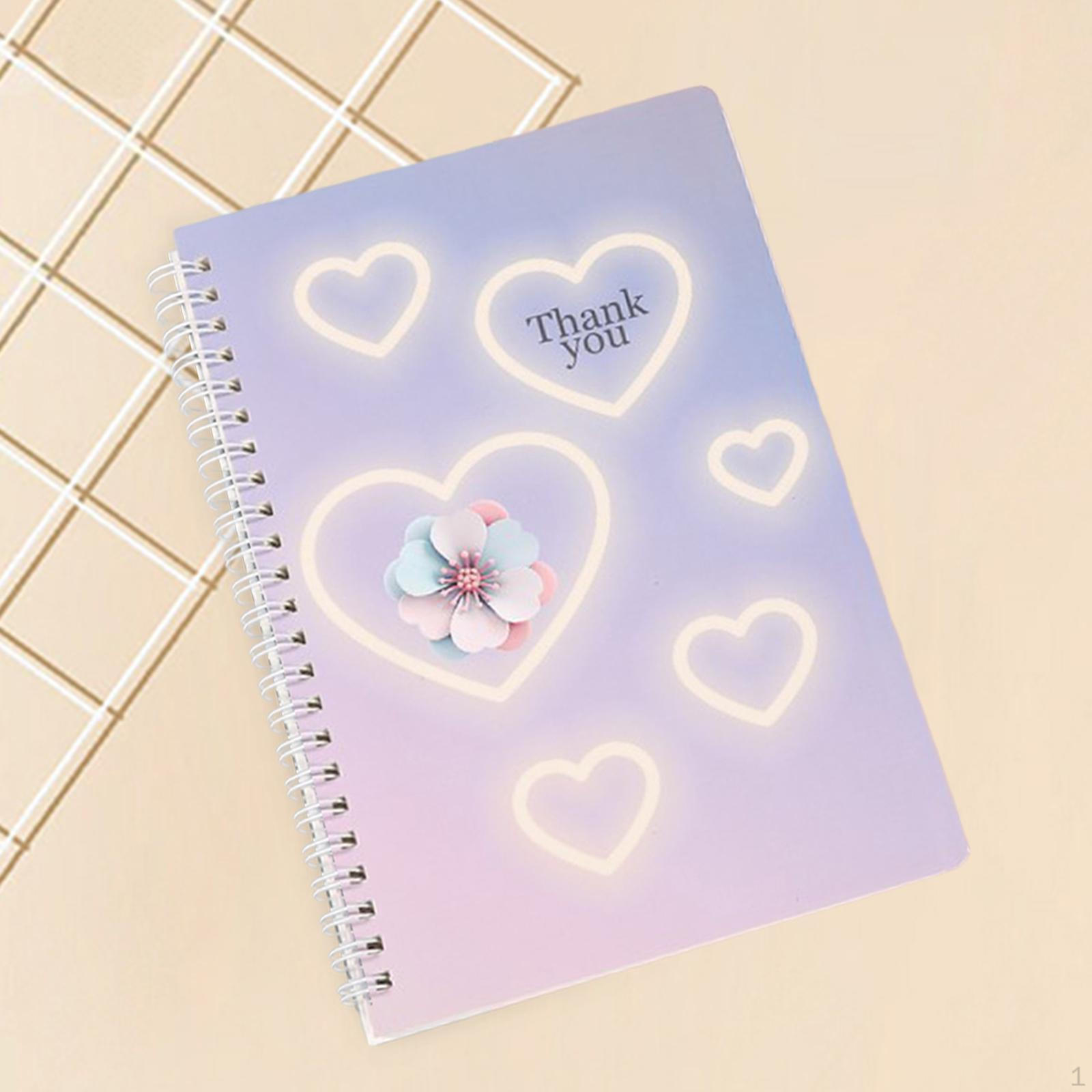 

Спиральный блокнот, дневник, блокнот, 96 листов, школьные принадлежности, дневник 15,2 см x 21 см, линованный блокнот, Heart