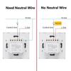 Melery Smart WiFi Switch EU Touch-Lichtschalter, Glasplatte mit/ohne Neutralleiter-Fernbedienung von Alexa Google Home, 1/2/3/4-Gang.