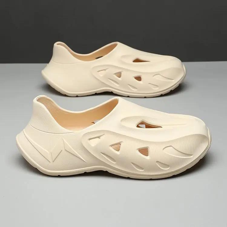 

Мода Спорт Мужские Сандалии Дырявая Обувь Босиком Новый Дизайн 2025 Японские Взрослые по Акции Ева Лето Повседневное Использование ПВХ Повседневные Стили Мужская Обувь 46-47