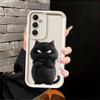 Phone Cover Case for Samsung Galaxy A16 A51 A73 A35 A36 A56 A12 A13 A53 A54 A23 A34 A26 A32 A15 A71 A72 Cartoon Blacks White Cat