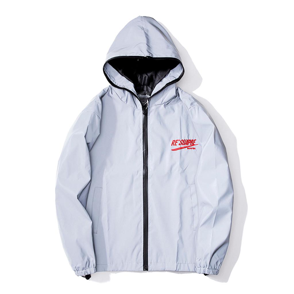 Chaqueta reflectante para hombres /mujeres Harajuku Windbreaker Jackets  Hooded Streetwear Coat comprar a buen precio — entrega gratuita, reseñas  reales con fotos — Joom