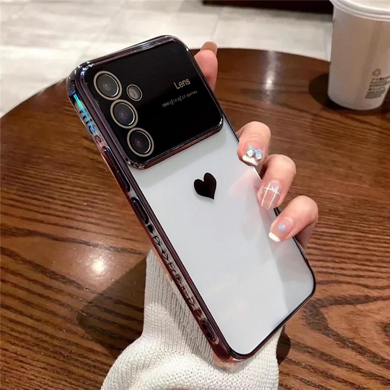 

Прозрачный чехол с сердечком для Samsung Galaxy S24 S23 Ultra S21 S22 Plus A54 A53 A24 A14 A13 iPhone 15 14 13 12 11 Pro Max, прозрачный мягкий чехол For Samsung Galaxy A14 чёрный