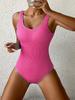 2024 European & American Multi-Color Candy One-Piece Women's Swimsuit In New Wrinkled Fabric