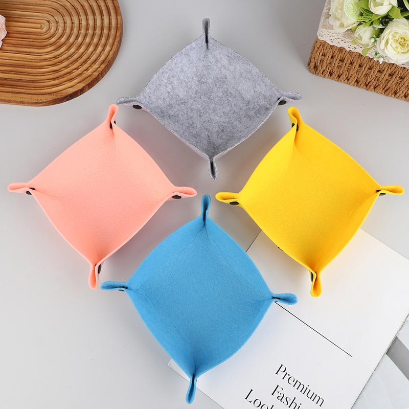 Felt Storage Tray For Kids And Adults - Desktop Organizer, Office Items Storage, Mouse Pad Storage Partition Tray