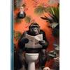 Funny Monkey Reading Newspaper OnToilet Canvas Print Black Cat Animal Bathroom Wall Art Poster for Modern Living Room Home Decor