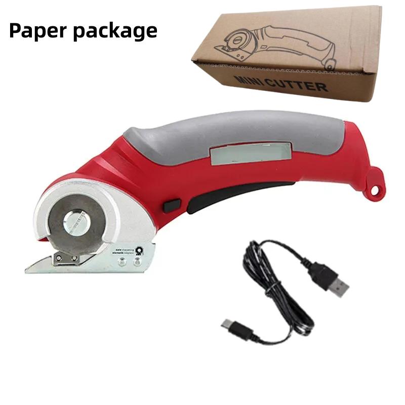 Elektrische Schere Tragbar Kabellos Wiederaufladbar Elektrische Runde Schere Leder Papier Stoff Rotierender Stoffschneider Set Schneidwerkzeug