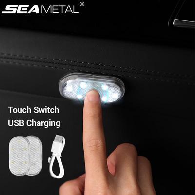 Lumină cu comutator tactil cu LED mini pentru mașină. Lampă ambientală fără fir pentru mașină. Lumină portabilă de lectură de noapte