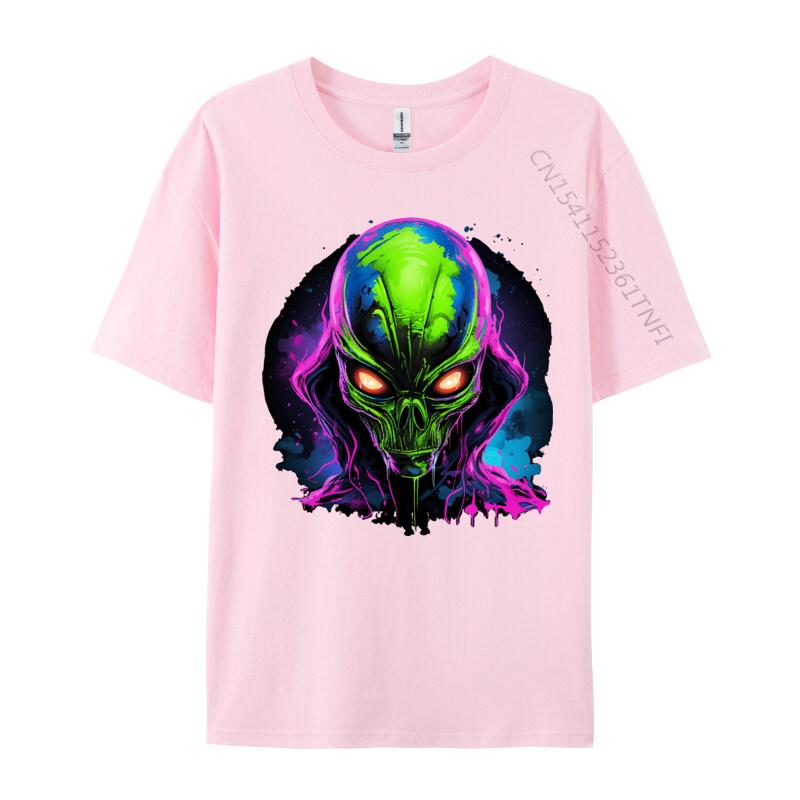 T Shirts for Men Alien in Pink T Shirt Hot Sale Round Neck TeeShirt black 2024 T Shirt
