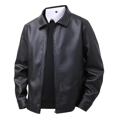 New Leather Jacket for Men In Autumn Men's Slim Lapel Casual Top Windproof Casual Jacket