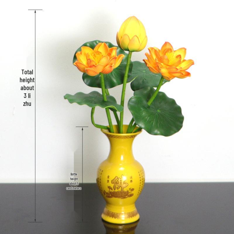 Petites Fleurs Artificielles Décoration Lotus Lys pour Maison & Offrandes à Bouddha