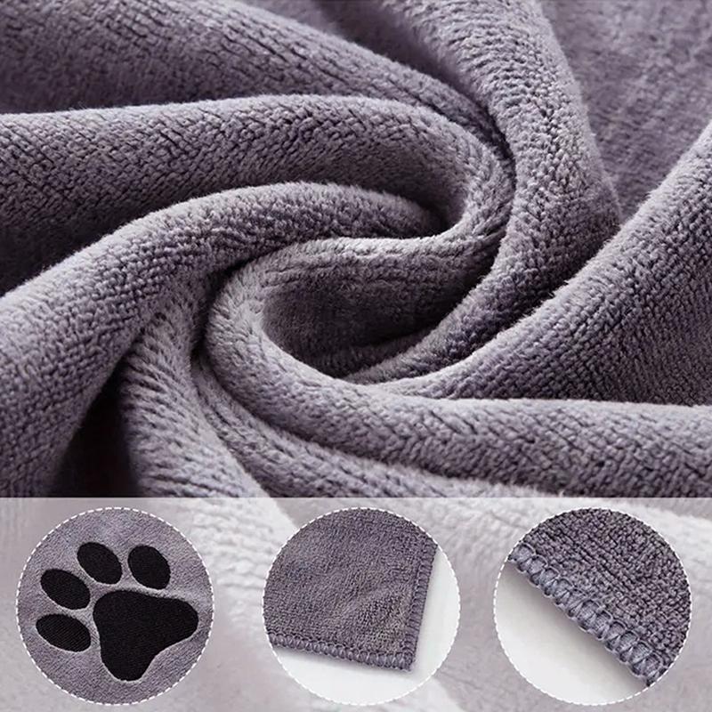 35*75cm/50*100cm Microfiber Pet Bath Towel Embroidered Super Soft Absorbent Cat For Dogs Blanket Grooming Supplies