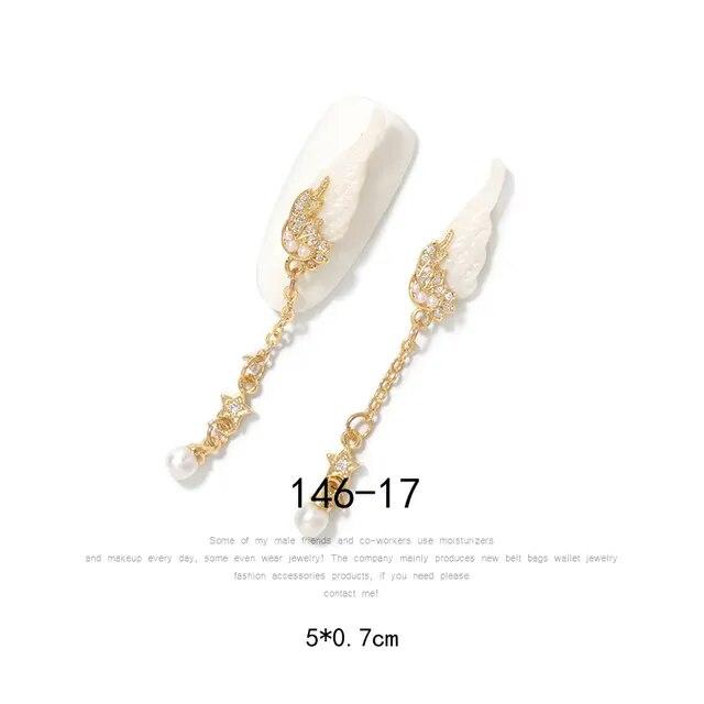 Un morceau de strass brillants en Zircon pour Nail Art, diamants de luxe, chaînes à pampilles, bijoux en perles, décorations d'ongles, accessoires de manucure
