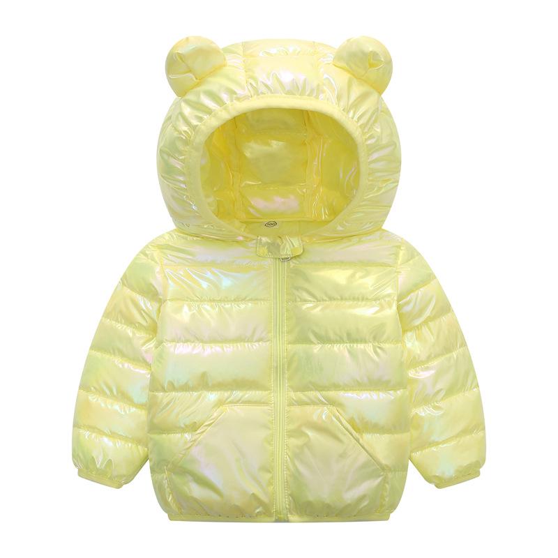 2024 Kinder Herbst/Winter Daunenmantel: Warme, farbenfrohe, waschfreie Oberbekleidung für Jungen und Mädchen 90 cm gelb