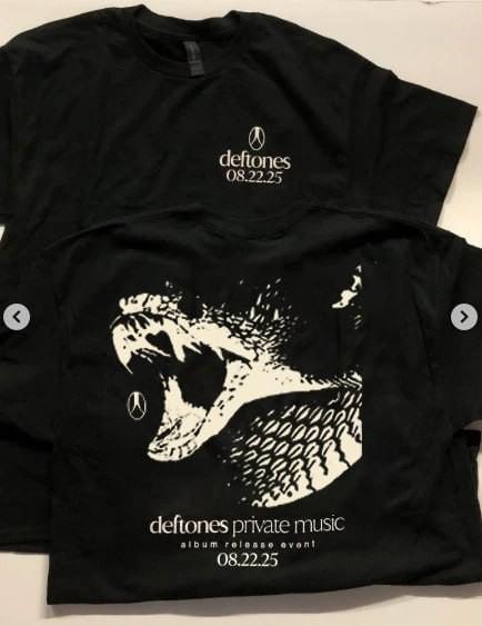 Deftones private music album 22 August 2025 black reprint shirt Unisex T-Shirt XXXL