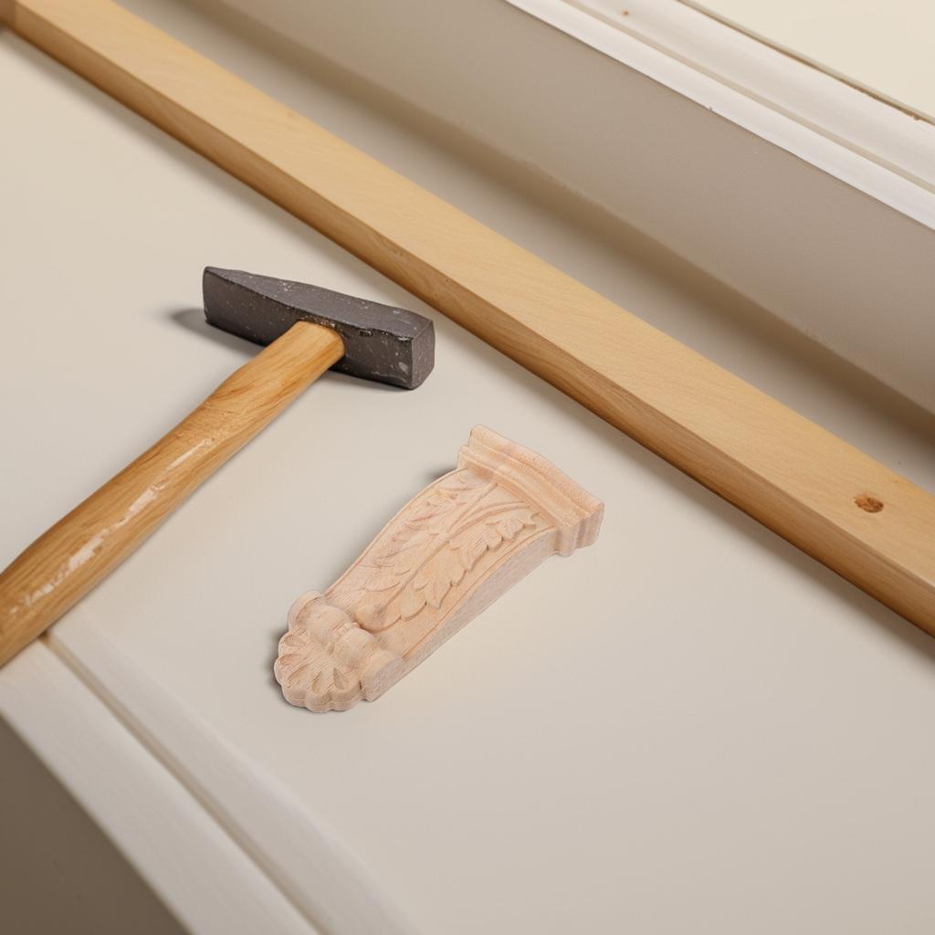 Carved Wood Corbels Unfinished Wooden Bracket For Furniture Decor European Style Shelf Support Beam Column Capitals