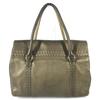 Fendi Selleria Stitch Tote Bag Flap Hand Bag Leather Metallic Gold Based