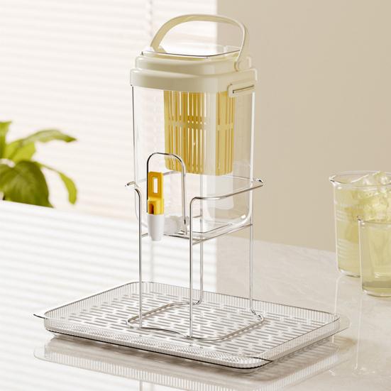 2L Drink Dispenser Large Capacity Cold Water Pitcher with Built-in Filter Tea Juice Leak-Proof Faucet Beverage Container