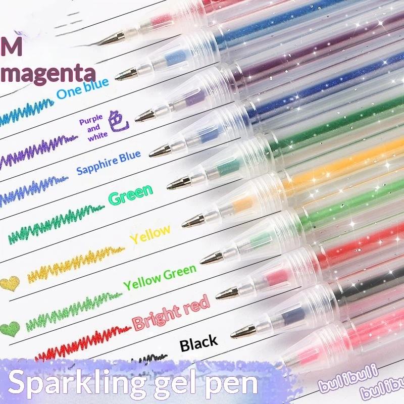 New 8/12/18 Colors Glitter Gel Pen 1.2mm Metal Glitter Color Ballpoint Pen Paper Cardstock Diary Cute Drawing DIY Art