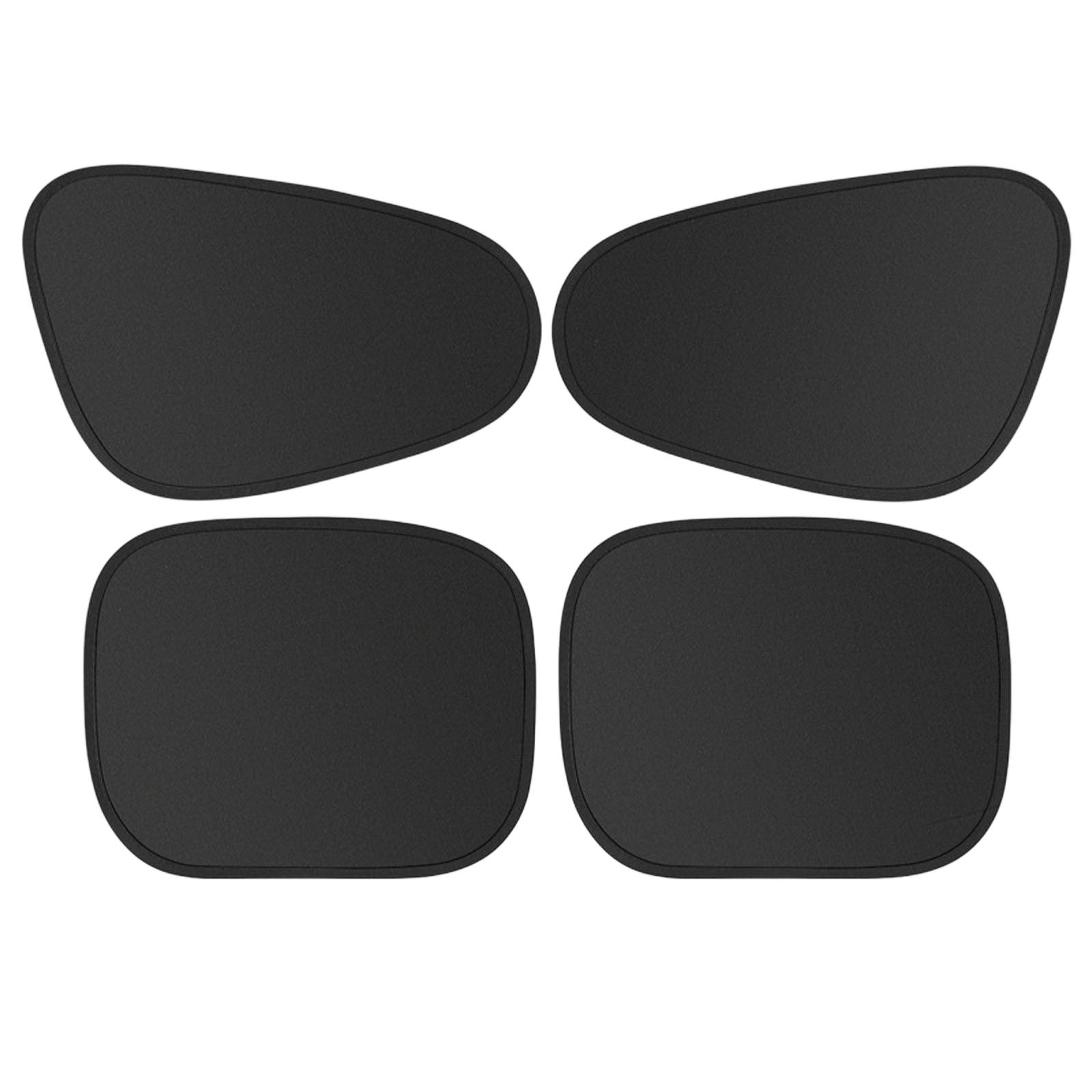 4PCS Car Window Shade, Automobile Sunshade, Car Sun Blocker, Static Suction car Window Sunshade, % Sun-Blocking Rate, Front and Rear Window sunshades One Size чёрный