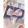 Damenwäsche Süßes Floral Besticktes Wäscheset Bügel Push-Up BH Slips Sets Elegante Netzunterwäsche Weich Intim