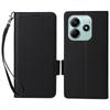 For Xiaomi Redmi Note 14 5G Case with Wrist Strap Litchi Texture PU Leather Wallet Phone Cover