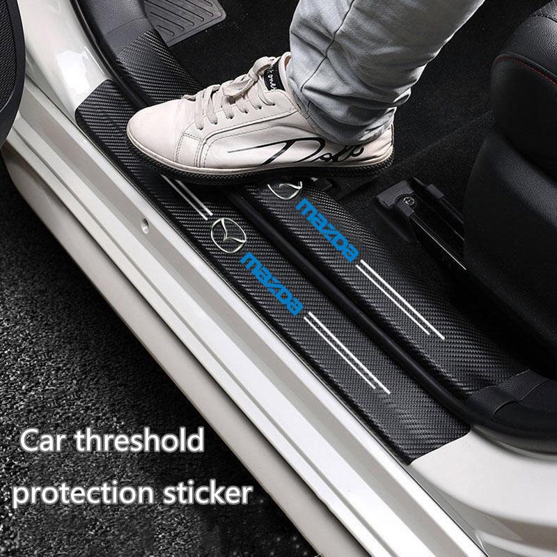 Carbon Fiber Car Trunk Bumper Protective Sticker for Mazda 3 bk bl bj bn 323 Axela Atenza CX-3 CX-4 CX5 CX-7 CX-9 Accessories FF1