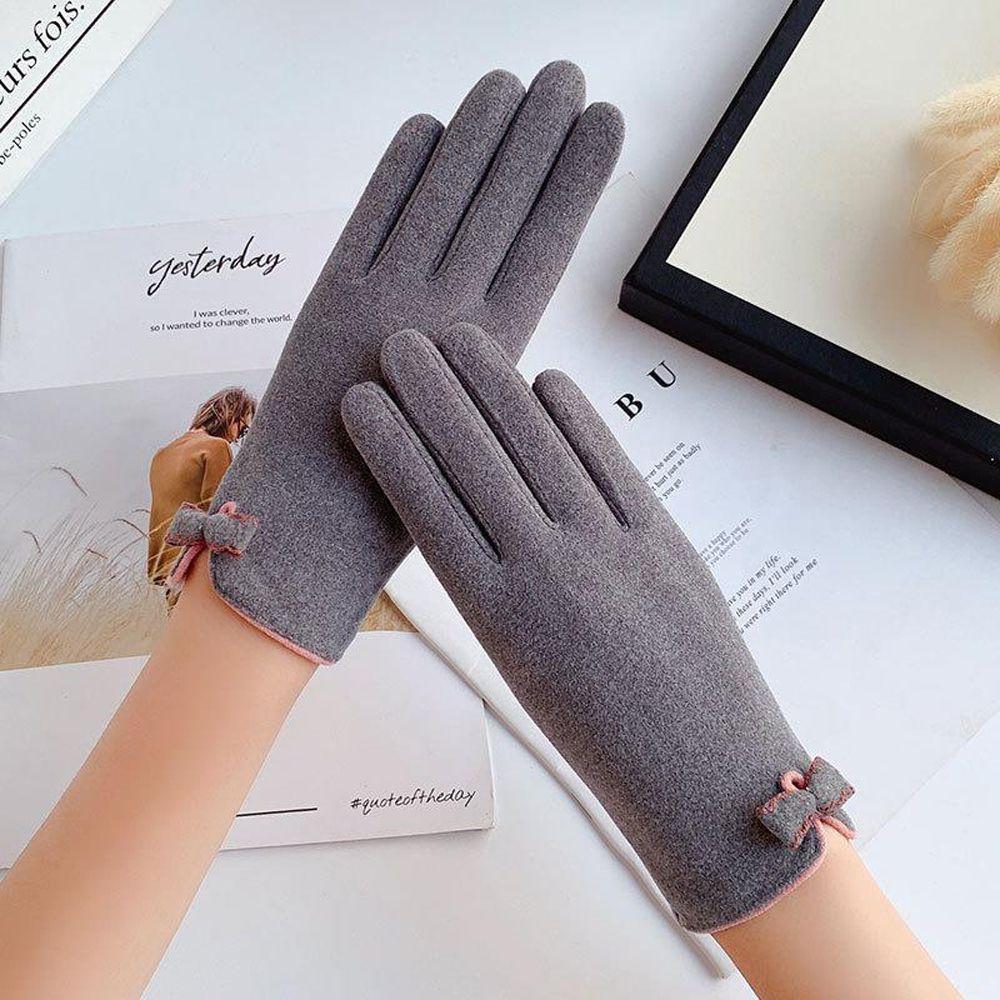 

Сохраняйте тепло, однотонные, уличные, бархатные, толстые, варежки для сенсорного экрана, перчатки с полным пальцем, женские перчатки