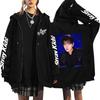 Graphic Print Hoodie Zip Up Oversized Hooded Sweatshirt Casual Streetwear